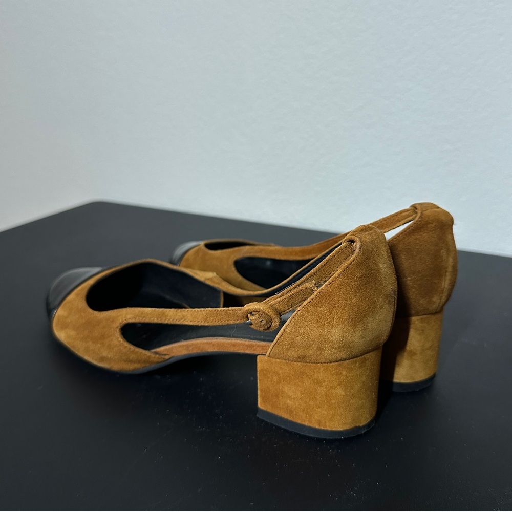 Jeffrey Campbell mustard velvet shoes